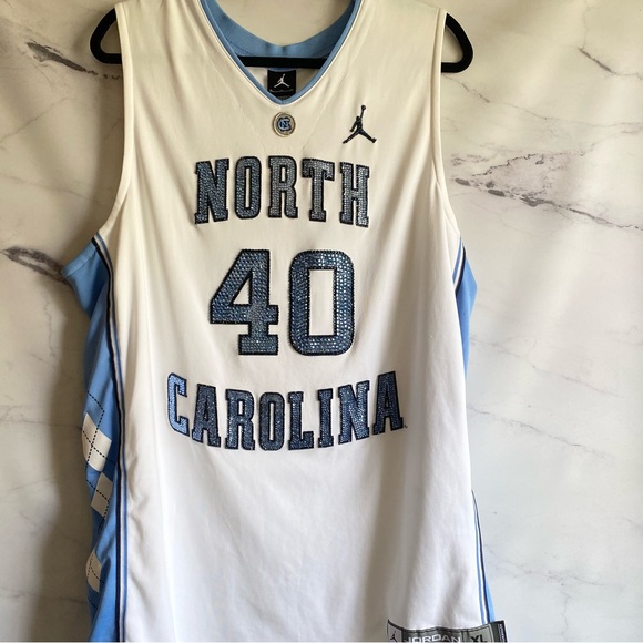 Custom Rhinestone Bling Jordan University of North Carolina Basketball Jersey XL - Picture 2 of 9